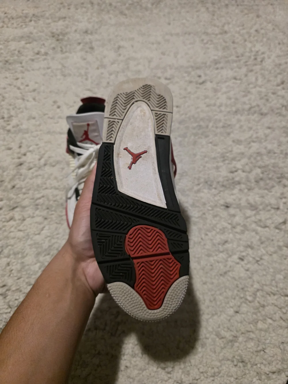 Air Jordan 4 Retro White Red Black - Visible Jumpman